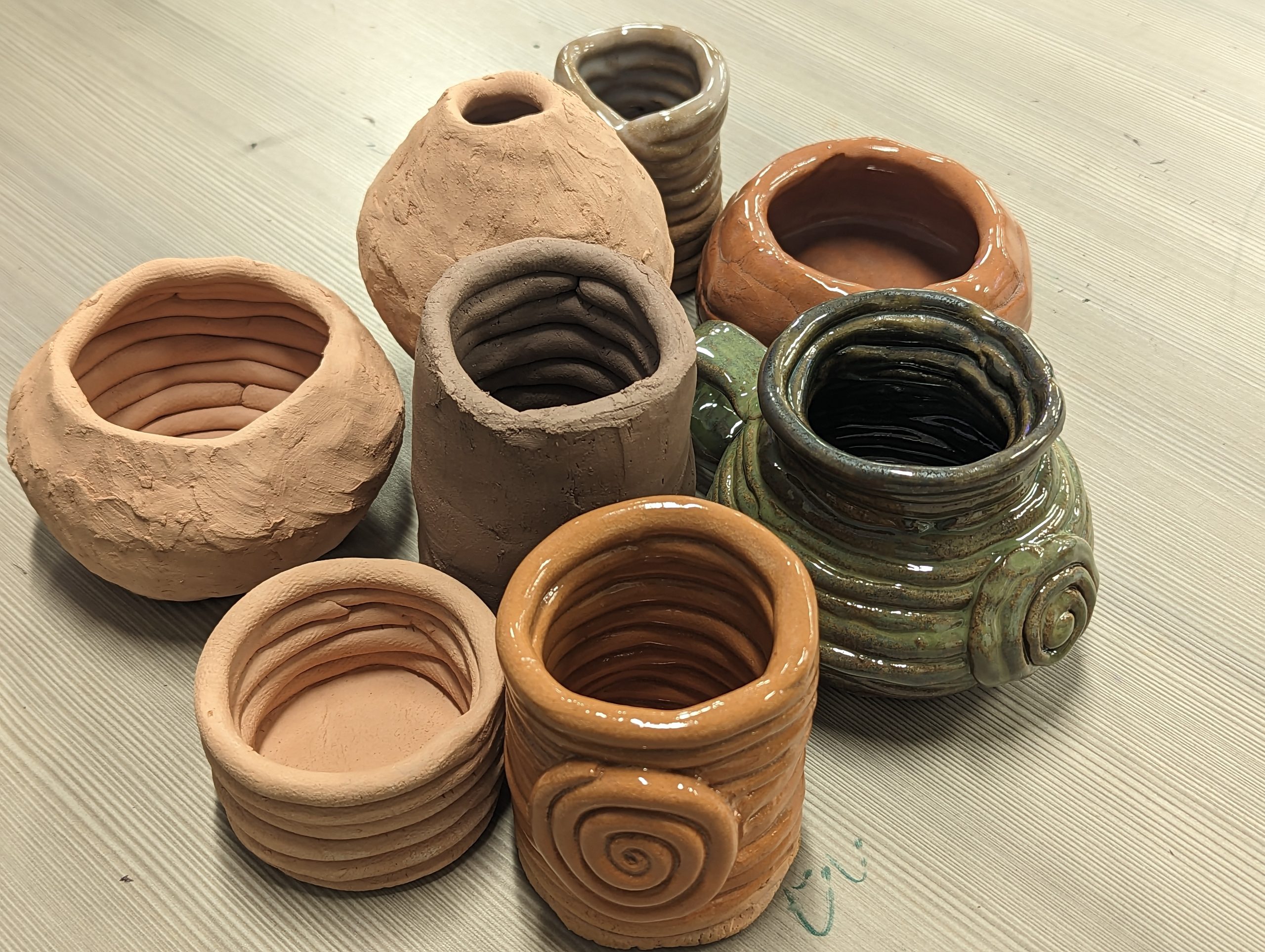 Clay coil pots